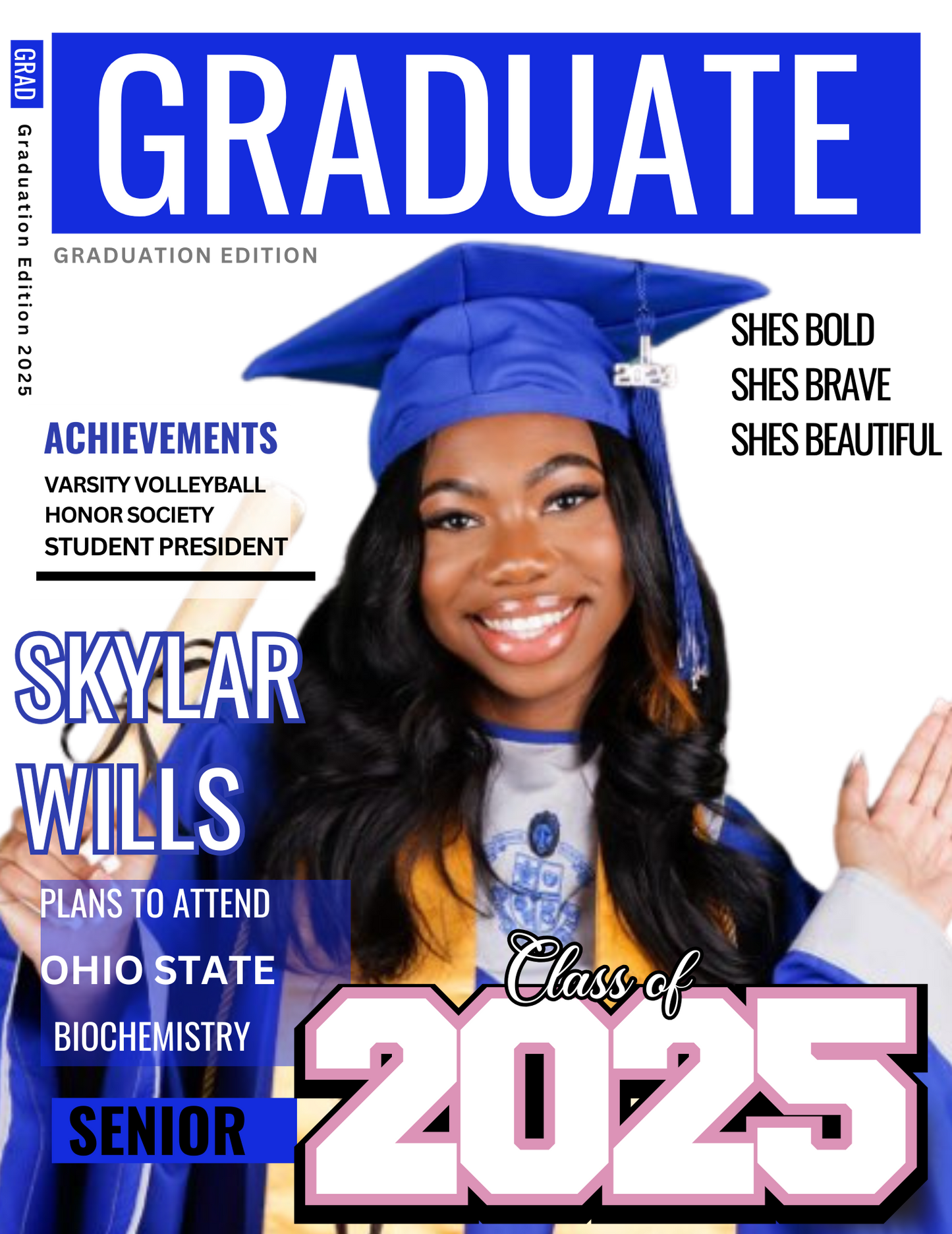 Digital Graduation Magazine Template – Editable in Canva (some pro elements used)