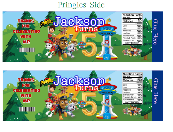 Paw Patrol Party Favors Template