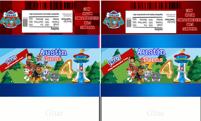 Paw Patrol Party Favors Template